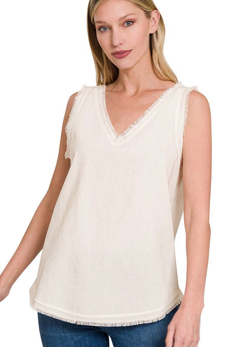 Tank Style Linen Top - Wildfire and Lace