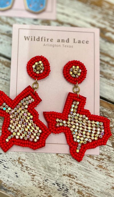 Texas Sparkle Earrings - Wildfire and Lace