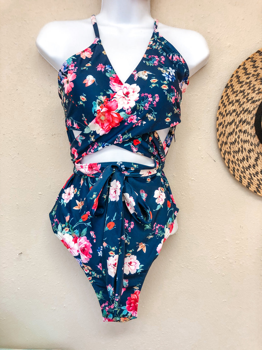Floral Monokini Swimsuit - Wildfire and Lace