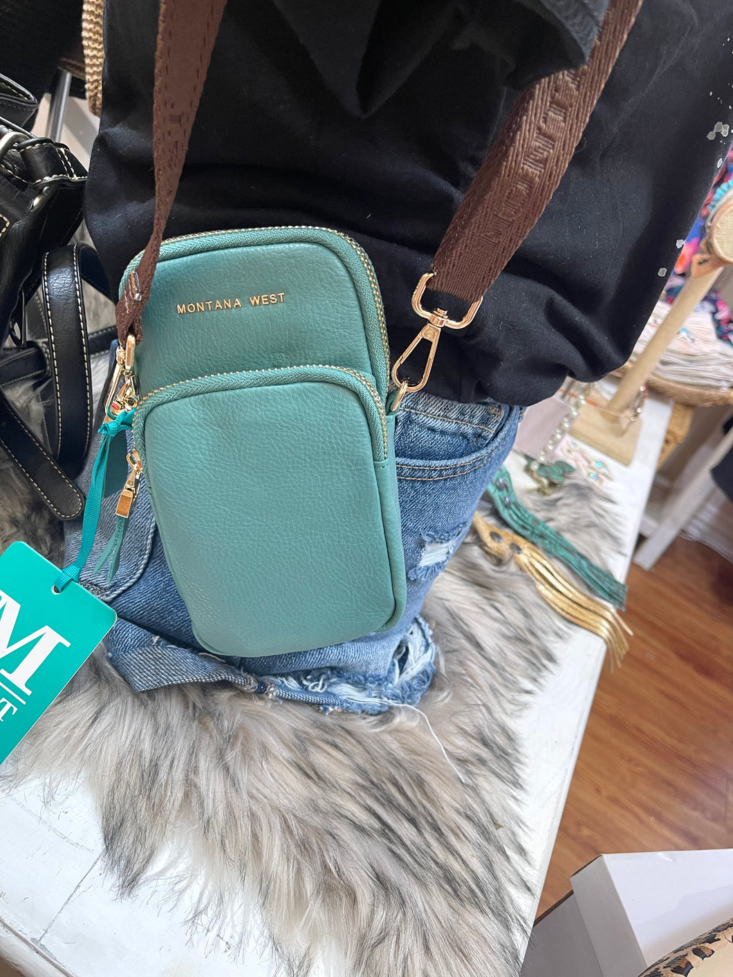 Turquoise Crossbody Handbag - Wildfire and Lace