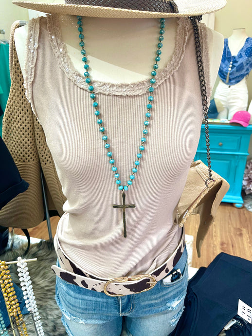 Cowgirl Chic Cross Necklace - Wildfire and Lace