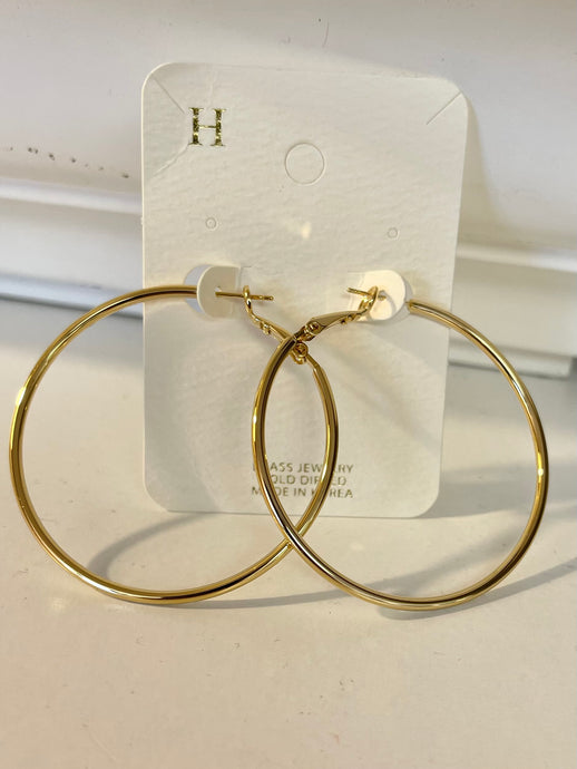 Gold Hoop Earrings - Wildfire and Lace